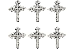 HOBBIESAY 6Pcs Crystal Cross Patches 80mm Rhinestone Cross Sew on Applique Cross Embroidered Applique Black Cross Crystal Patches for Clothing Bags Hats Shoes Decorations