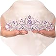 JWICOS Light Purple Crystal Tiara and Crown for Women Elegant Princess Crown with Comb Women's Rhinestone Headband for Wedding Prom Birthday Party (Light Purple)