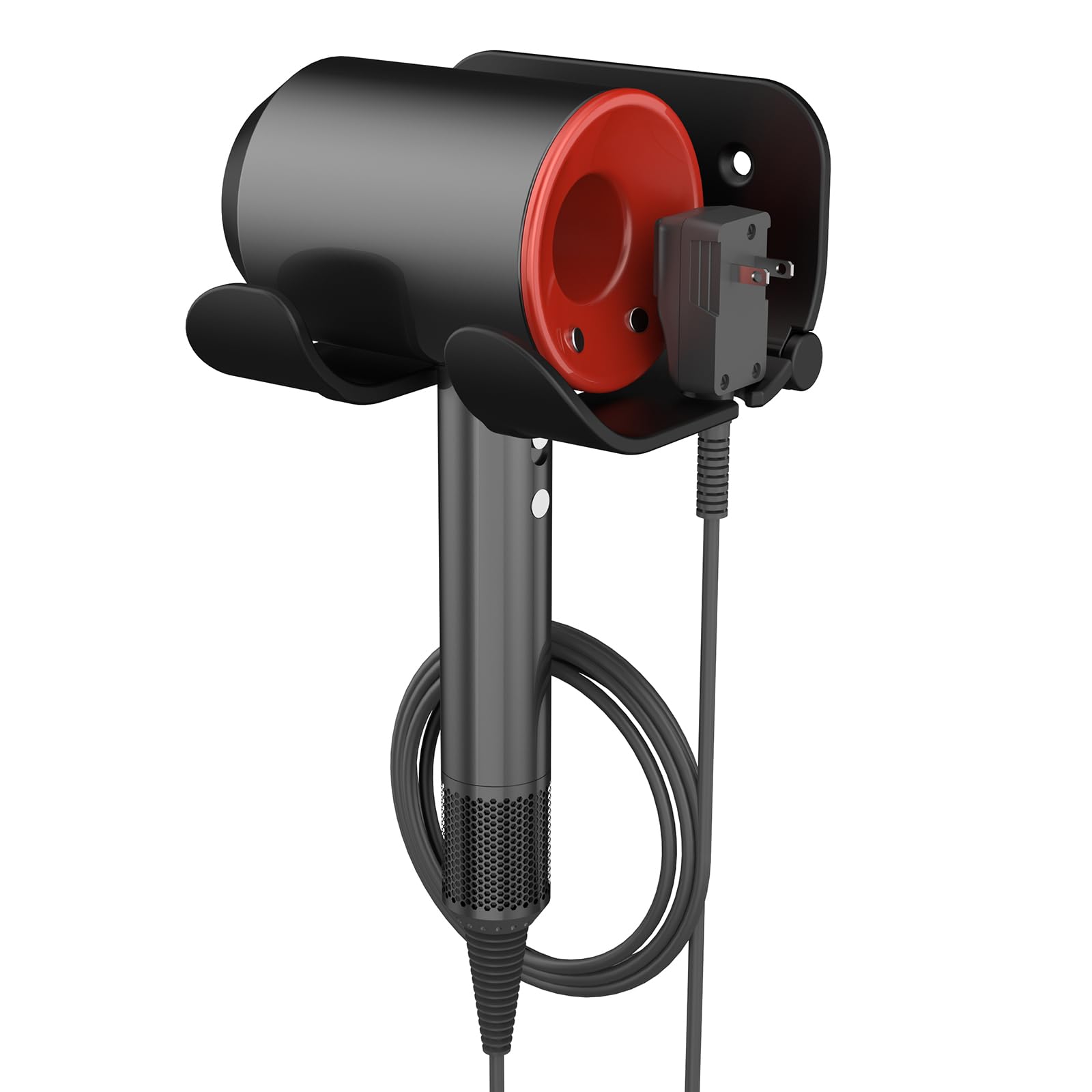 Photo 1 of FUNTIN Hair Dryer Holder Wall Mount, Blow Dryer Organizer Wall Mounted,Hair Tool Organizer for Bedroom & Bathroom, Multi-Functional Hair Dryer Rack for Dyson Supersonic