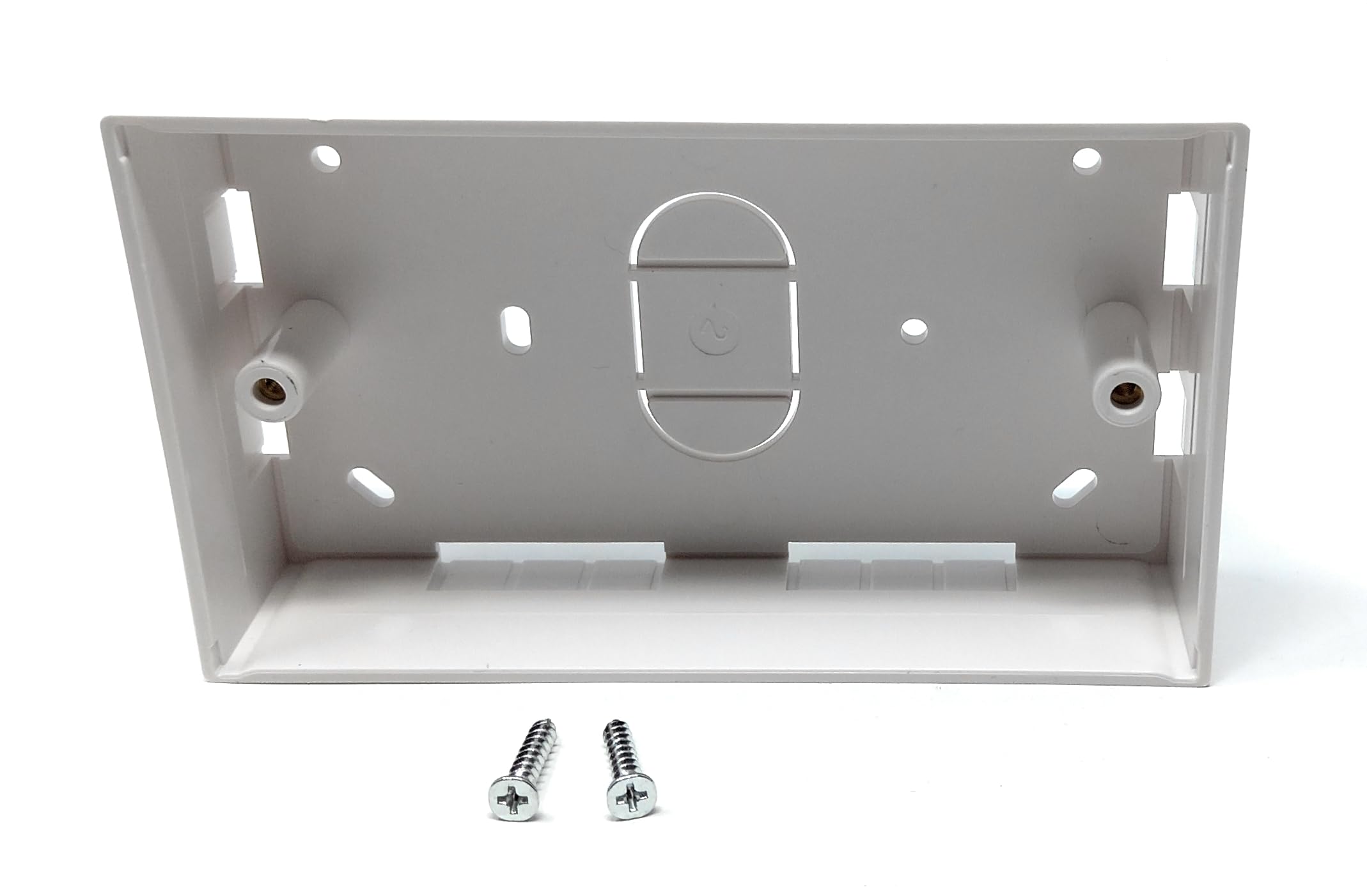 Surface Mounting Back Box for Wallplate Ethernet Faceplate, Multi Cable in/out Points (Double 145mm x 86mm x 32mm, White)