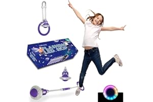 Todos Aman Rocket Flashing LED Ankle Skip Ball Fun Family Jump Exercise Fitness Coordination Balance Extra Energy Burning Great Cool Toy Gift for Ages 5 6 7 8 9 10+