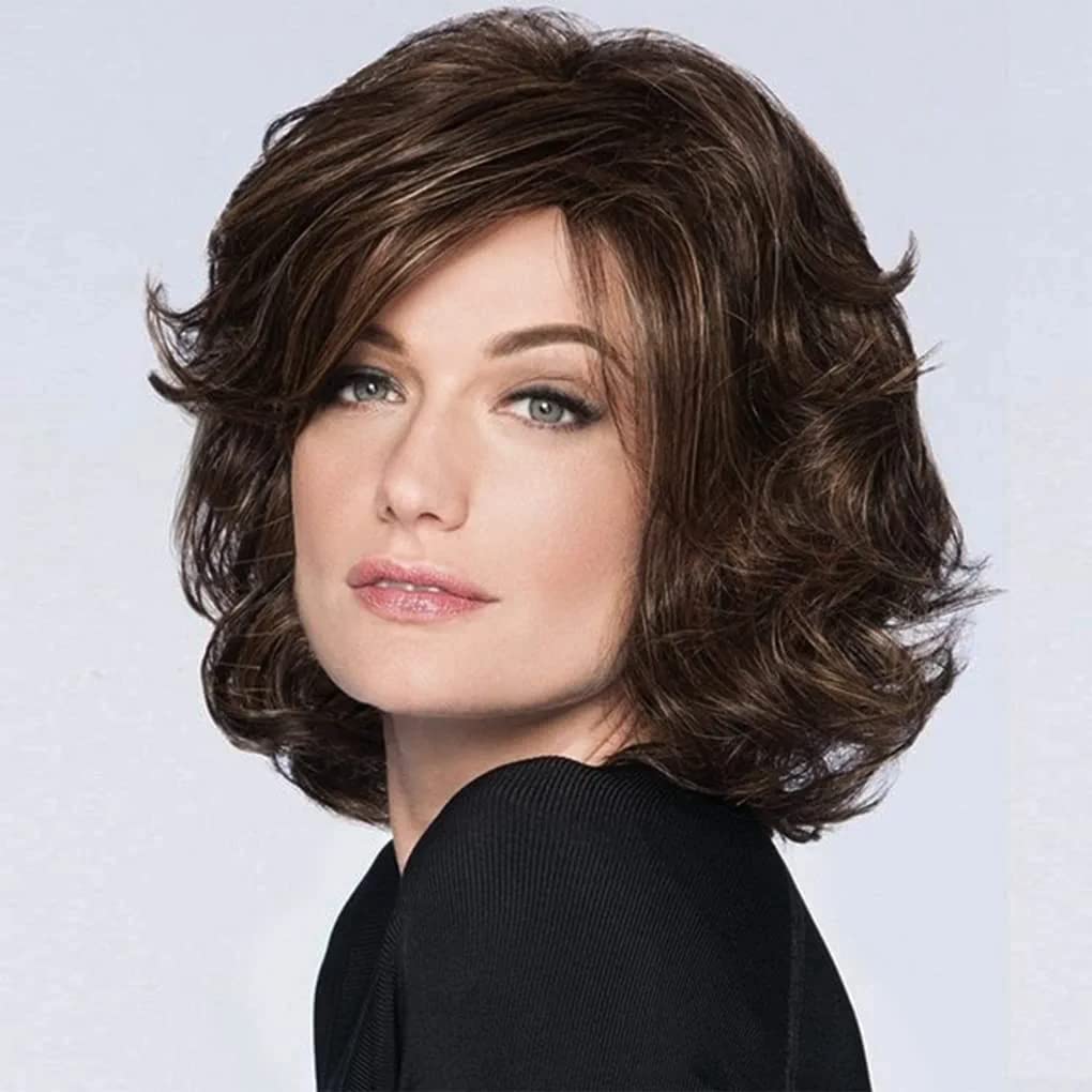 Baruisi Short Brown Wigs for Women Short Curly Fluffy Synthetic Hair Wig Natural Layered Cosplay Costume Wigs โ image 1