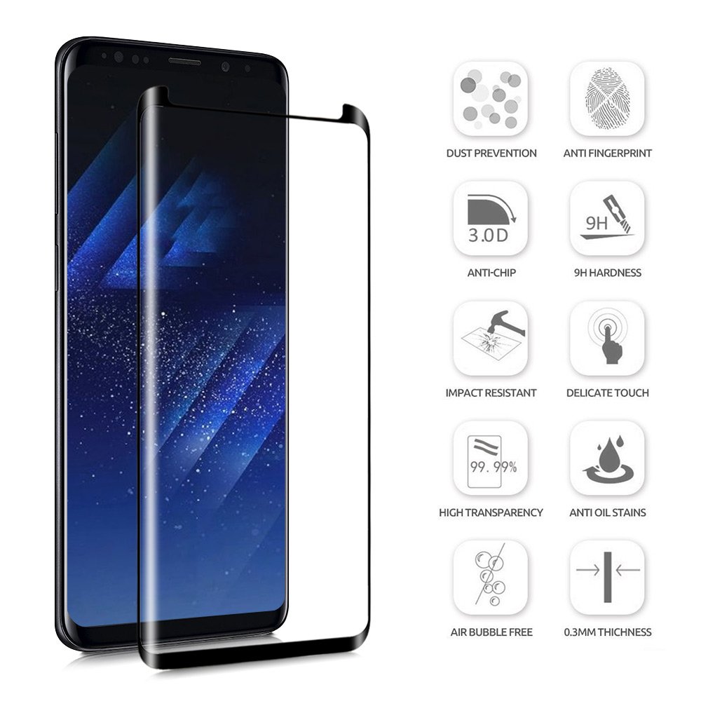 Galaxy S9 Plus Screen Protector, Galaxy S9 Plus Tempered Glass Screen Protector [3D Curved Tempered] Case Friendly for Samsung Galaxy S9 Plus 2018 released