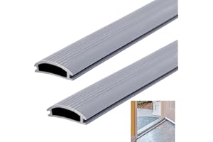 Sacubee 2 Pcs 36 Inch Vinyl Replacement Insert for Adjustable Height Aluminum Thresholds with Seals 1-5/16 x 3/8 Vinyl Replacement Insert for Front Under Door Weather Stripping Seal Exterior(Gray)