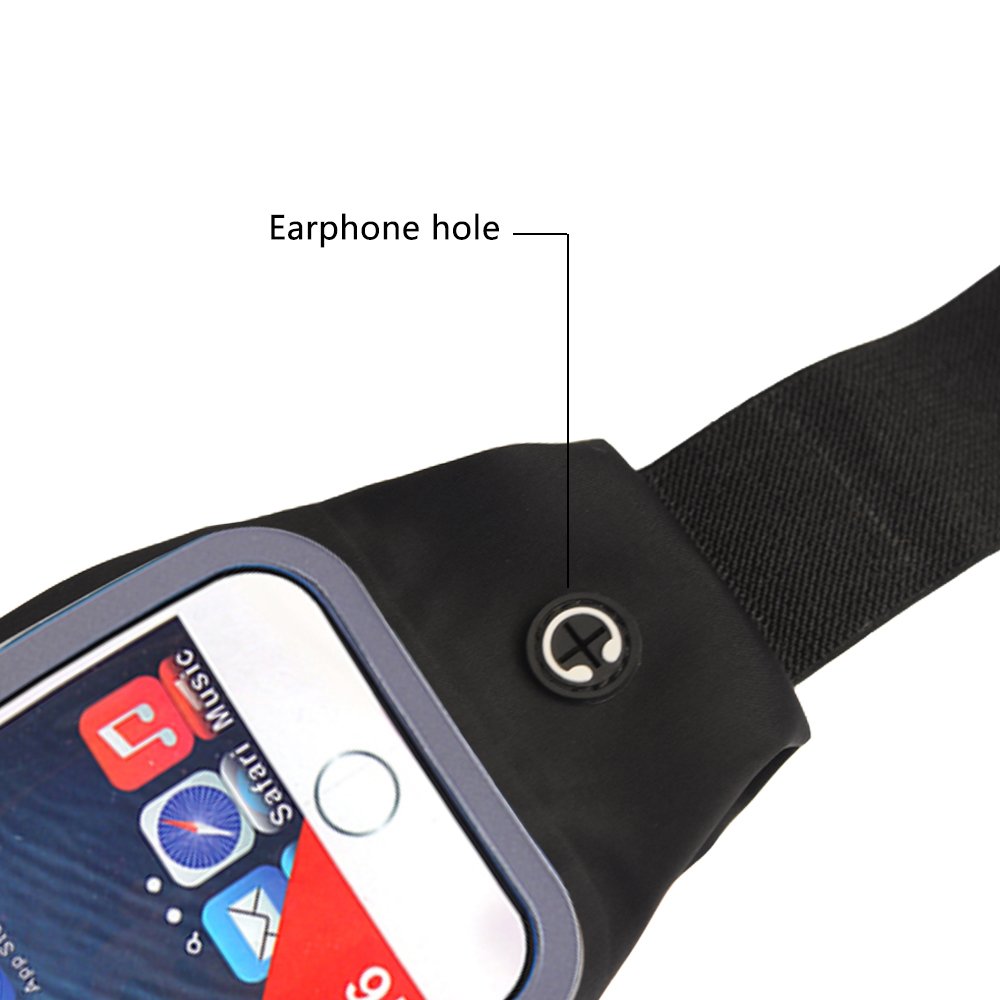 wifun Running Belt for Mens and Womens with Adjustable fastener,Sweat Resistant Waist Pack, Two Pockets Smartphone and Money Belt suit for Running Fitness,Climbing,Walking,Cycling,Hiking