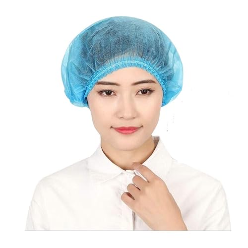 Pack of 100] Cleaing 24 Inch Blue Disposable Hair Cap, Hair Net