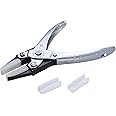 The Beadsmith Parallel Pliers – Double Nylon Flat Nose Jaws – Uniform Pressure to Provide a Consistent Grip – Textured Metal Handles – Replacement Jaws Included – Steel Tool for Jewelry Making