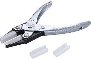 The Beadsmith Parallel Pliers – Double Nylon Flat Nose Jaws – Uniform Pressure to Provide a Consistent Grip – Textured Metal Handles – Replacement Jaws Included – Steel Tool for Jewelry Making