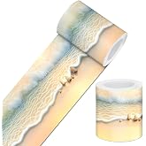 IVN Wallpaper Border Peel and Stick Wall Ocean Waves 4x196 Inch | Wall Trim Self Adhesive Borders for Walls Mirror Border Frame Accent Strip for Bedroom Kitchen LivingRoom Decor