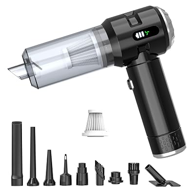 Sycoodeal Handheld Car Vacuum Cleaner, 25000PA Strong Cyclonic Suction Portable Mini Vacuum Cordless with Digital Display Lightweight Handheld for Pet Hair, Car, Home, Office, Kitchen(Silver)