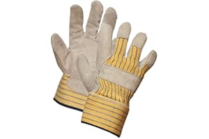 Premium Split Leather Double-Palm Gloves: Enhanced Durability, Superior Wrist Protection, Outlasts Standard Leather