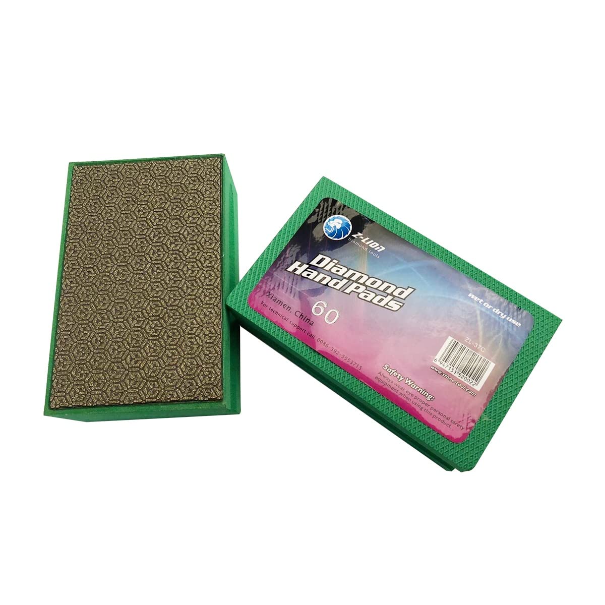 Boxonly Electroplated Diamond Sanding Blocks 60 Grits Snowflake Polishing Grinding Hand Pads Block for Granite Marble Glass Stone