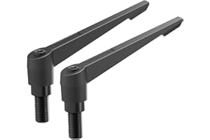 Skweawert 2PCS Clamping Lever Handles, M8 x 32mm Male Thread, Adjustable Quick Release Locking Rotating Screw Bolt Stud Knobs Apply for Lathe Machinery, Black