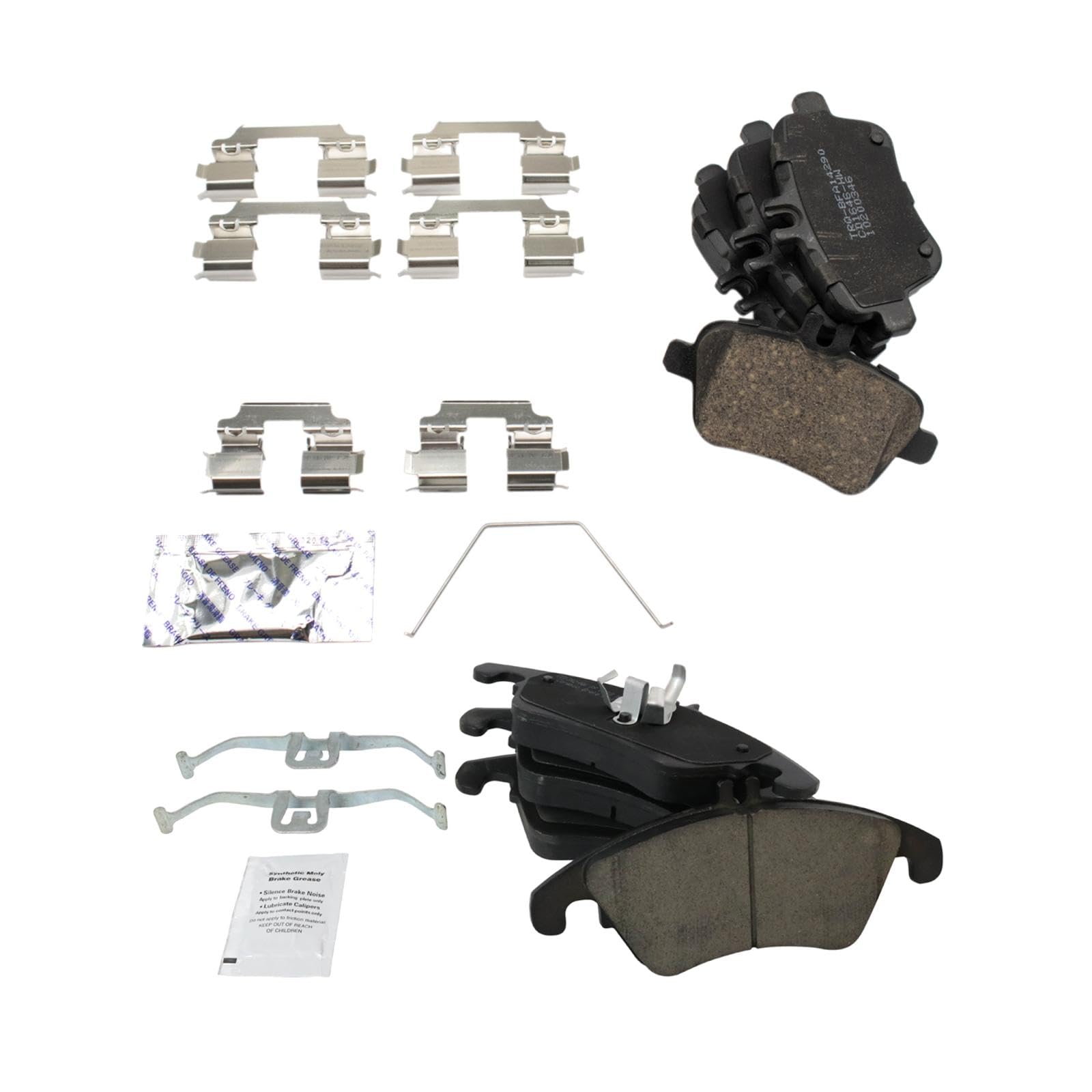 TRQ Brake Pads Ceramic Compatible with 2012-2015 Mercedes-Benz SLK250 2016 SLK300 2012-2016 SLK350 Image