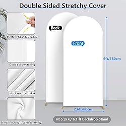 Hemmotop White Arch Backdrop Cover, 6 ft Spandex