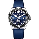 FIYTA Men's Mechanical Wristwatch, Voyage Series Men's Diver Watch, Manual Winding, 300M Water Resistant, 316L Steel, 3-Hand Date, Luminous, Rotating Bezel, 43MM