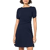 DKNY Womens Short Sleeve Knotted Belt Front Dress