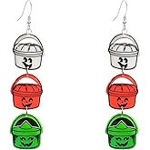 JDONL Halloween Acrylic Candy Basket Earrings Cute Ghost Face Dangle Earrings for Women Spooky Party Accessories