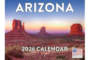 POSTER FOUNDRY Arizona Calendar 2026 AZ Monthly Wall Calender 12 Month | American Made In The USA