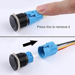DMWD 2PCS 19MM Momentary Push Button Switch 12V-24V