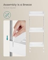 SONGMICS 3-Tier Storage Trolley 360° Wheels Cloud White KSC009W01 view 7
