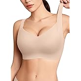 REALWILL Women Everyday Comfortable Wireless Bra Supportive Push Up Minimizer Bras Full Coverage Soft Seamless Tshirt Bras