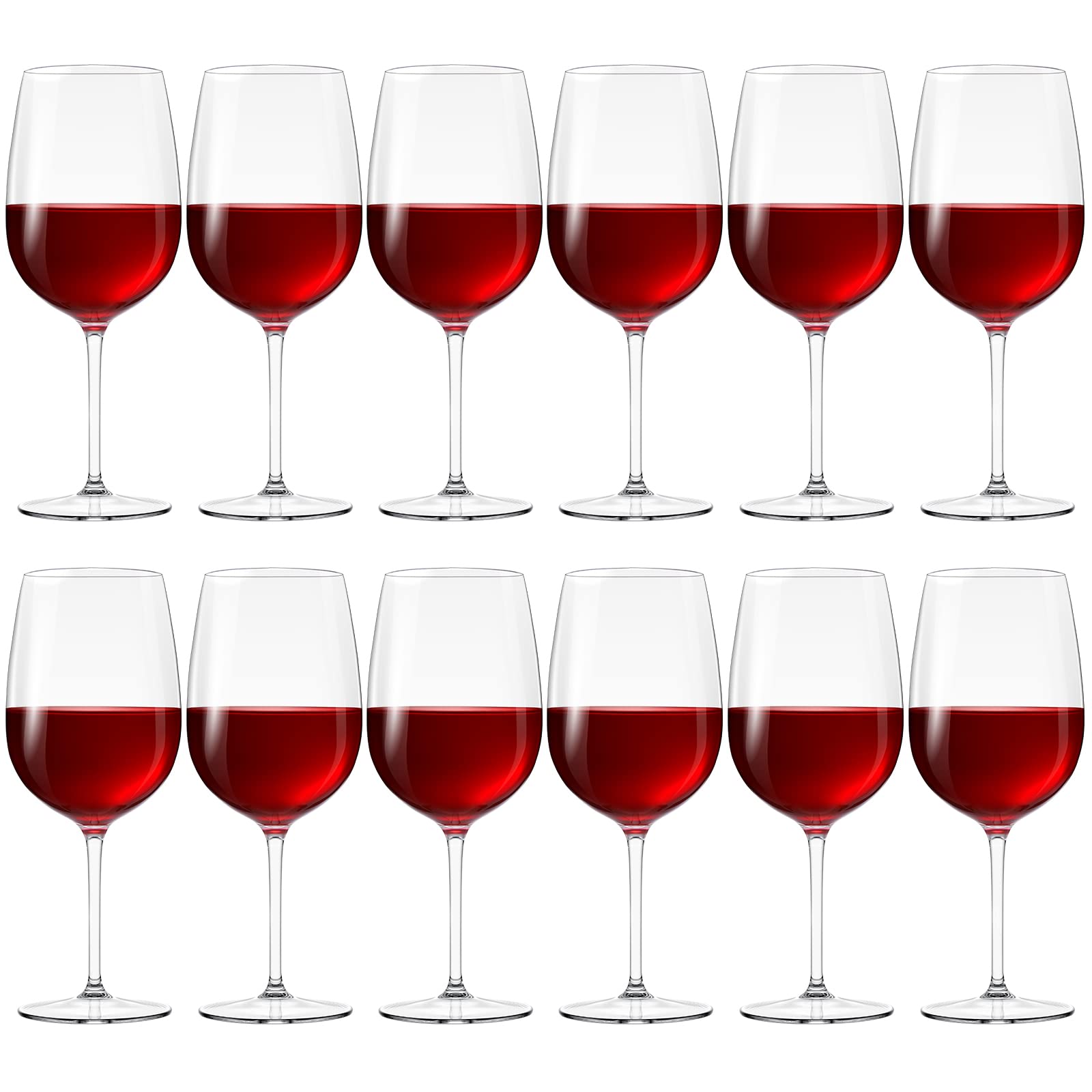 Photo 1 of Purpeak Set of 12 Unbreakable Plastic Wine Glasses with Stem, 19 oz Wine Glasses Reusable Clear Goblet BPA-Free for Outdoor Drinking, Pool, Travel, Camping or Picnic Gift Supplies(Goblet)