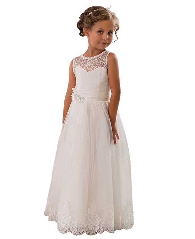 Beyonddress Mädchen Blumenmädchen Kleider Kinderkleid Kommunionkleid Spitze Partykleid Hochzeits Erstkommunion Kleider