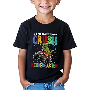 ArtJaroz First Day of Kindergarten Shirts for Kids, Girls and Boys 3T-7Y | Soft cotton 1st day of Kindergarten Shirt, colorfu