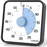 LIORQUE 19cm Visual Timer Large Timer for Classroom, 60 Minute Countdown Timer No Ticking with Magnetic Back, 3 Level Volumes