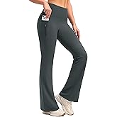 SANTINY Fleece Lined Flare Leggings Women 28.5/30.5/32 Water Resistant Winter Bell Bottom Hiking Yoga Pants with Pockets