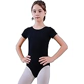 BAOHULU Ballet Leotards for Girls Classic Short Sleeve Toddler Dance Outfit Kids Active Bodysuit 2-12 Years