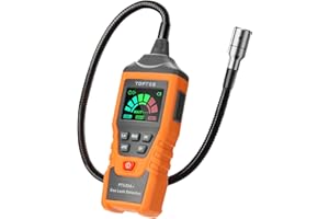 TOPTES PT520A+ Rechargeable Gas Leak Detector, Natural Gas Detector with 17-inch Probe, Checking Combustible Leaks Like Propane, Methane, Butane for Home, HVAC and RV - Orange