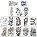 DaLin Large Temporary Tattoos Half Arm Tattoo Sleeves 15 Sheets, Robot Arm, Dead Skull, Koi Fish, Lion, Owl, Dragon, Tiger Fake Tattoos for Women Men