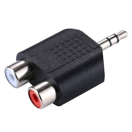 Movoja Klinke 3,5mm zu 2X Cinch Y Adapter | Ohne zusätzliche Kabel | Plug & Play | Metall-Stecker/vergoldet | AUX Eingänge Au