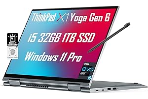 Lenovo ThinkPad X1 Yoga 2 in 1 Laptop (14" FHD+ Touchscreen, Intel Core i5-1145G7, 32GB RAM, 1TB SSD) AI PC for Designer & Photographer, Backlit, IST Pen, 3-Yr WRT, Webcam, Wi-Fi 6, Win 11 Pro