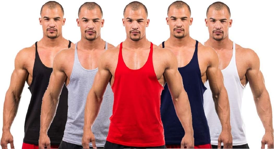 DK ACTIVE WEAR Men’s Gym Vest Bodybuilding Muscle Y Back Stringer/Racerback Vest