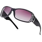 IGnaef Polarized Sunglasses for Women, Rhinestone Women Sunglasses UV400 Protection for Driving/Fishing/Shopping
