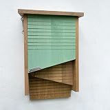 Green Feathers Wooden Bat Box Pine Double Chamber Hanging Outdoor Wall Tree view 3