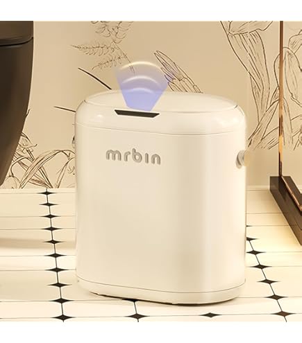 Aazon.co: RBIN Etal Sli Bathroo Trash Can With Legs And Wheels, 15L / 4gal Toilet Press - View #5