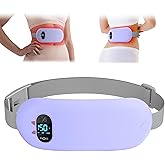 Portable Heating Pad for Cramps FSA, HSA Cordless Electric Period Fast Heat Pad for Back Pain Relief Menstrual Belt 6 Heat 6 Massage Gifts for Women Her Girlfriend Christmas Stocking Stuffers Purple