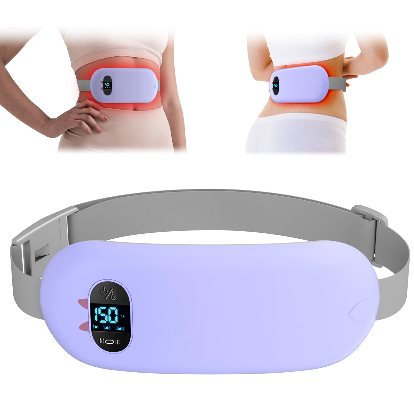Photo 1 of FSA HSA Eligible Portable Heating Pad for Cramps Upgrade Cordless Electric Period Fast Heating Pad for Back Pain Relief Menstrual Belt 6 Heat 6 Massage Modes Gift for Women Girls Her Girlfriend Purple