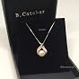 Collana Donna Ciondolo A Goccia Con Perle Nere Naturali 9-10 Mm - Argento S925 16 Pollici
