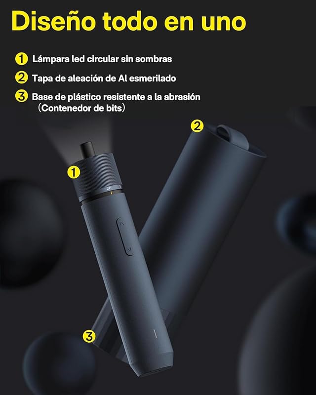 Juego de Destornillador Eléctrico 3.6V Inalámbrico, 4 N.m de Par