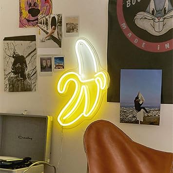 Yoosoon Banana Shaped Neon Signs Led Neon Lights Art Wall