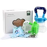 Baby Fresh Food Feeder, Tinabless 2Pcs Silicone Baby Teethers Toy with Clip for Toddlers&Kids&Infant, Baby Teething Food Fruit Pacifier