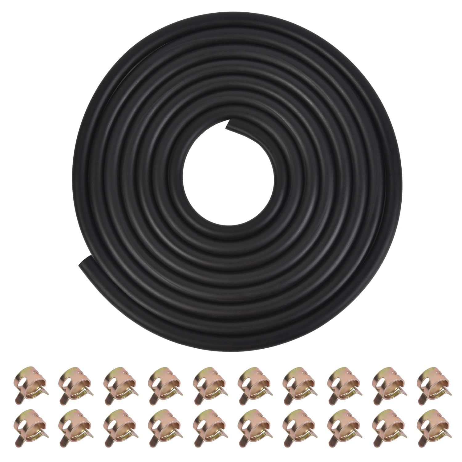 Photo 1 of 1/4 Inch ID Fuel Line Hose - 10 Feet Fuel Line for Kawasaki Kohler Briggs & Stratton Small Gas Diesel Powersports Engines and Generators w/ 20 Hose Clamps