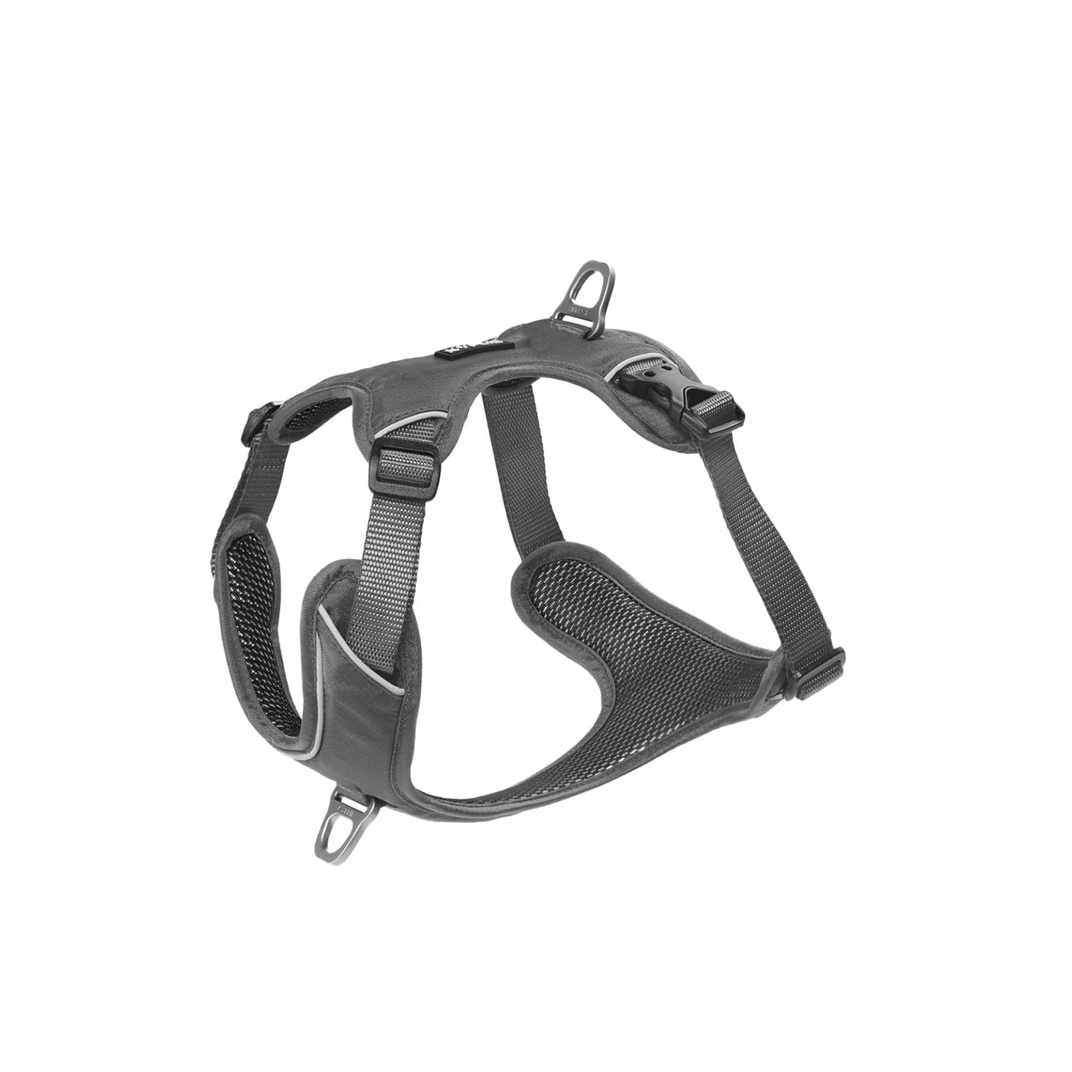 KYFLIE - No-Pull Reflective Dog Harness for Training & Daily Walks - Adjustable & Breathable Y Harness - Front & Back Leash Attachments - XS - Grey