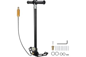 NGCYGE 30mpa 4500psi Pcp Hand Pump,Four Stage Hand Pump,High Pressure Hand Pump,Stainless Steel,Suitable for Pcp Air Guns,Paintball Gun,Hpa Gas Tanks,Different Bike Tire Inflation