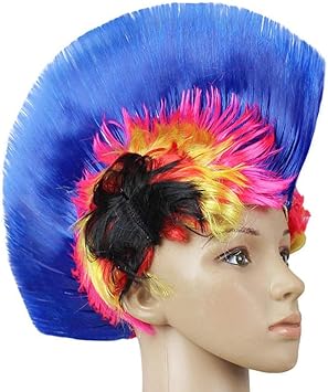 Amazon Com Zdyll Led Light Up Mohawk Wig Light Up Hat Mohawk